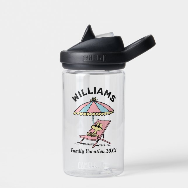 Peanuts | Woodstock Beach Family Vacation Water Bottle (Left)