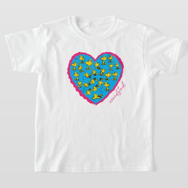 Peanuts | Woodstock Blue Heart T-Shirt (Laydown)