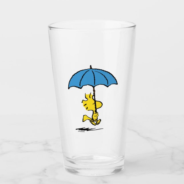 Peanuts | Woodstock Blue Umbrella Glass (Front)
