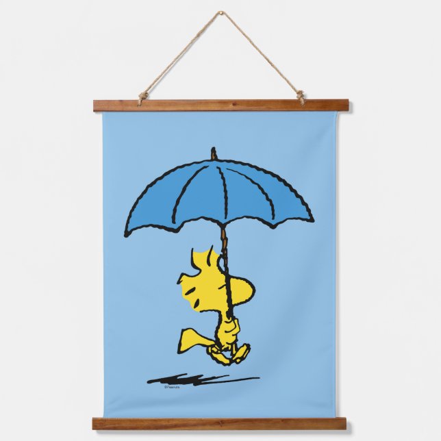 Peanuts | Woodstock Blue Umbrella Hanging Tapestry (Front)