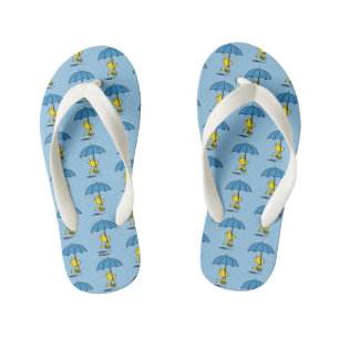 Peanuts   Woodstock Blue Umbrella Kid's Flip Flops