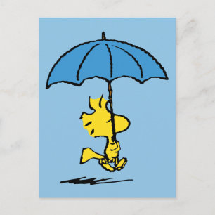 Peanuts   Woodstock Blue Umbrella Postcard