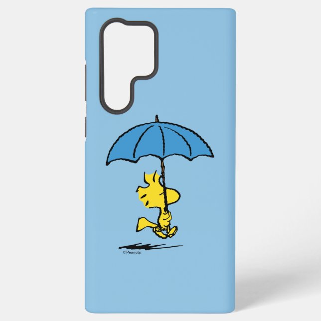 Peanuts | Woodstock Blue Umbrella Samsung Galaxy S22 Ultra Case (Back)