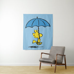 Peanuts   Woodstock Blue Umbrella Tapestry