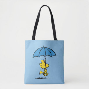 Peanuts   Woodstock Blue Umbrella Tote Bag
