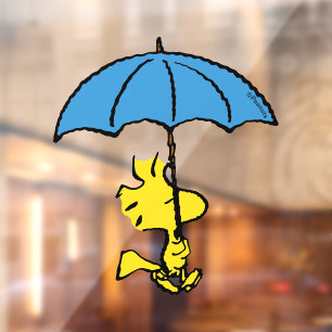 Peanuts   Woodstock Blue Umbrella Window Cling