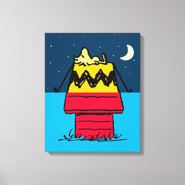 Peanuts | Woodstock Camping Half & Half Canvas Print (Front)