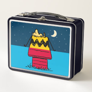 Peanuts Woodstock Camping Half & Half Metal Lunch Box
