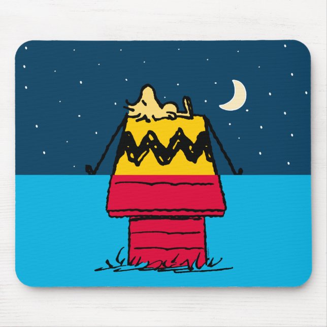 Peanuts | Woodstock Camping Half & Half Mouse Mat (Front)