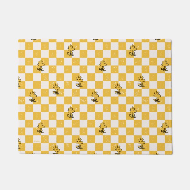 Peanuts | Woodstock Chequered Flag Doormat (Front)