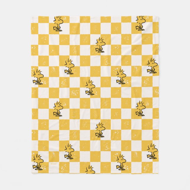 Peanuts | Woodstock Chequered Flag Fleece Blanket (Front)