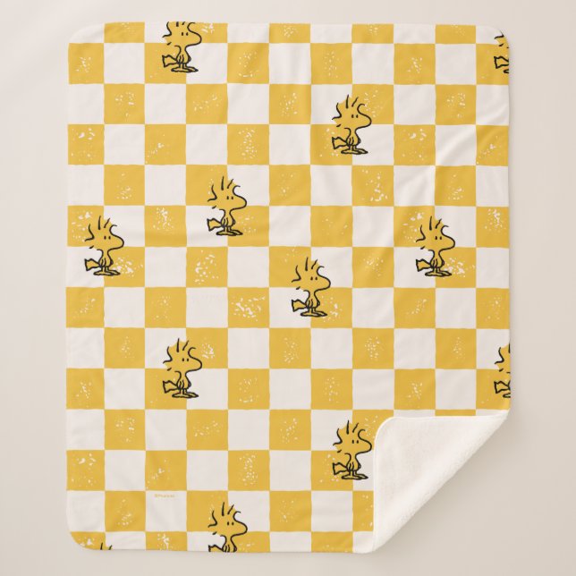 Peanuts | Woodstock Chequered Flag Sherpa Blanket (Front)