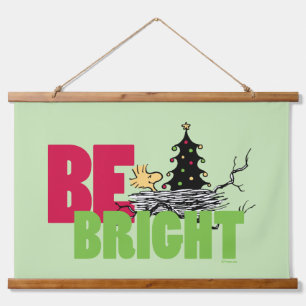 Peanuts Woodstock Christmas Be Bright Hanging Tapestry