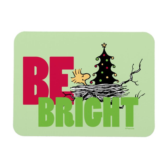 Peanuts | Woodstock Christmas Be Bright Magnet (Horizontal)