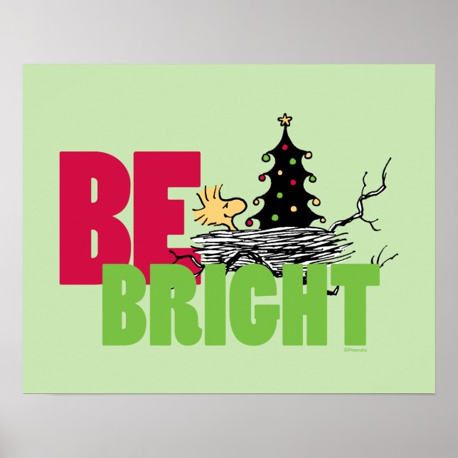 Peanuts | Woodstock Christmas Be Bright Poster (Front)
