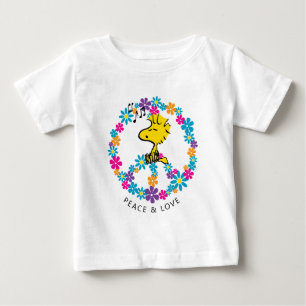Peanuts Woodstock Flower Peace Sign Baby T-Shirt