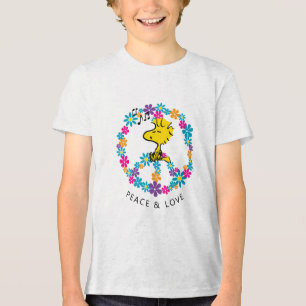 Peanuts   Woodstock Flower Peace Sign Tri-Blend Shirt