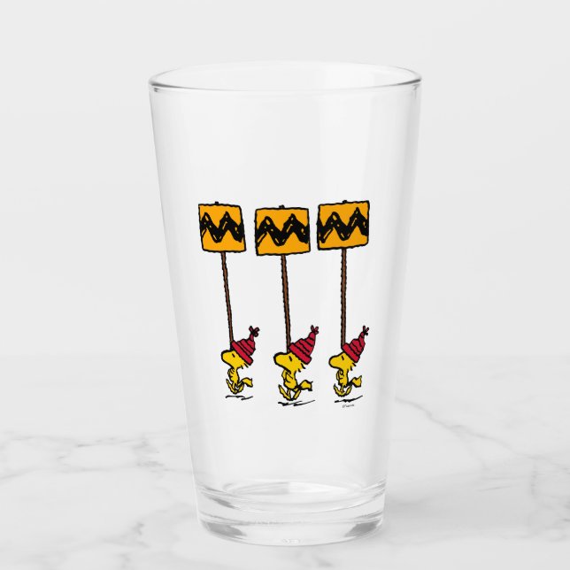 Peanuts | Woodstock & Friends Sign March Glass (Front)
