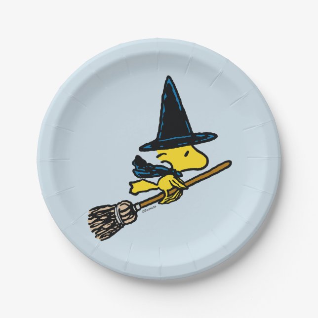 Peanuts | Woodstock Halloween Witch Paper Plate (Front)