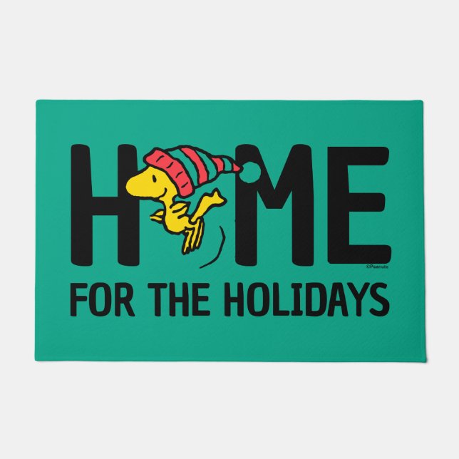 Peanuts | Woodstock Home for the Holidays Doormat (Front)