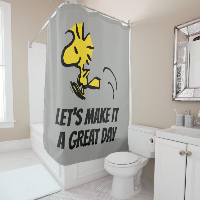 Peanuts | Woodstock Jumping Shower Curtain (In Situ)