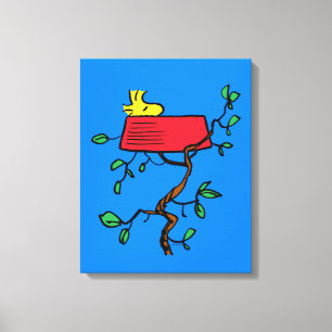 Peanuts   Woodstock Napping in Snoopy's Dish Canvas Print