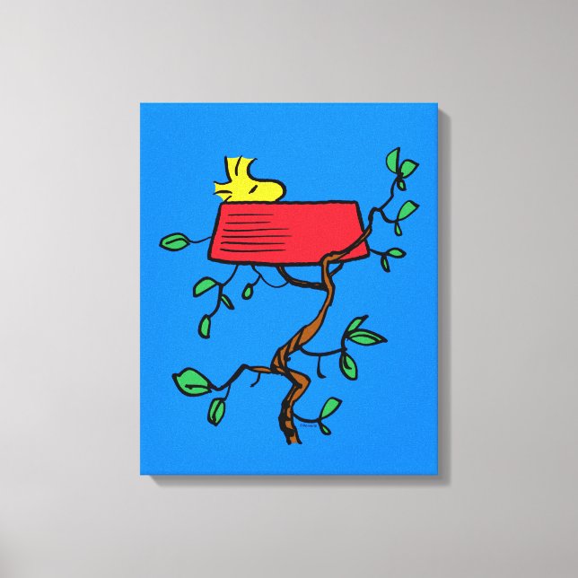 Peanuts | Woodstock Napping in Snoopy's Dish Canvas Print (Front)