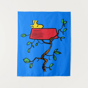 Peanuts Woodstock Napping in Snoopy's Dish Tapestry