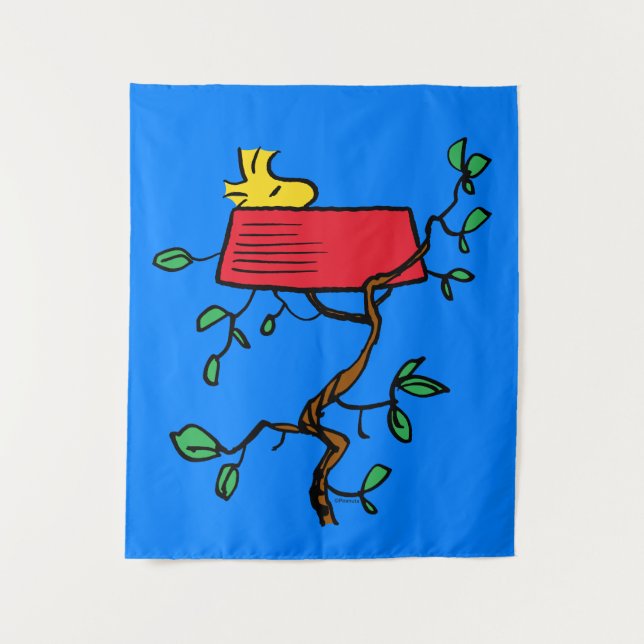Peanuts | Woodstock Napping in Snoopy's Dish Tapestry (Front)