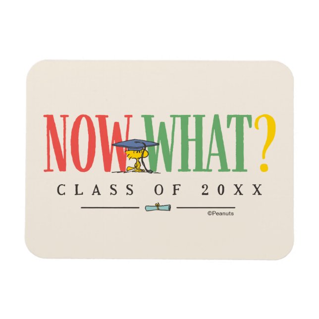 Peanuts Woodstock Now What Graduation Funny Quote Magnet (Horizontal)