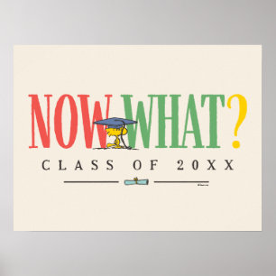 Peanuts Woodstock Now What Graduation Funny Quote Poster