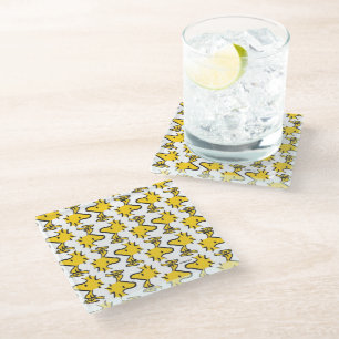 Peanuts Woodstock Pattern Glass Coaster