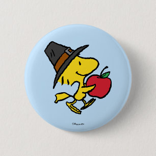 Peanuts   Woodstock Pilgrim 6 Cm Round Badge