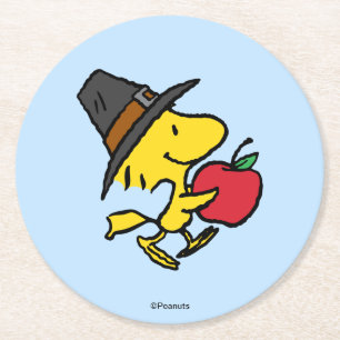 Peanuts Woodstock Pilgrim Round Paper Coaster