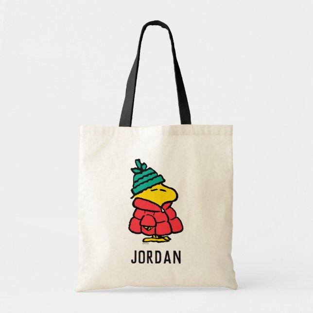 Peanuts | Woodstock Puffy Winter | Add Your Name Tote Bag (Front)