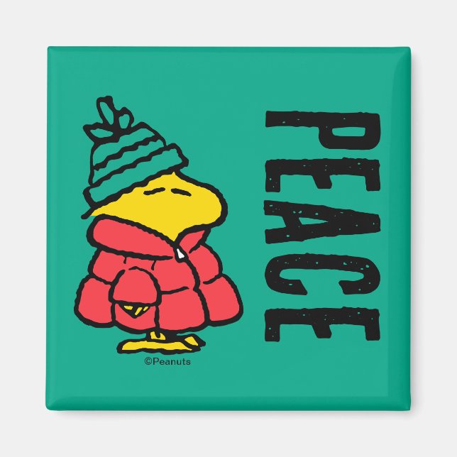 Peanuts | Woodstock Puffy Winter Jacket Magnet (Front)