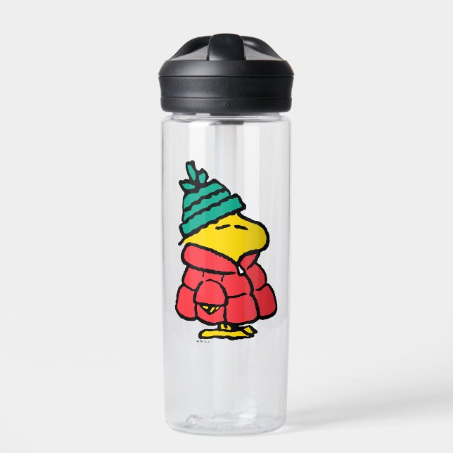 Peanuts | Woodstock Puffy Winter Jacket Water Bottle (Front)