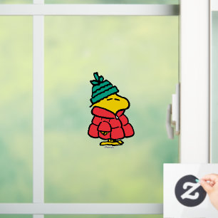 Peanuts   Woodstock Puffy Winter Jacket Window Cling