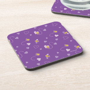 Peanuts   Woodstock Purple Heart Pattern Coaster