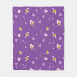 Peanuts   Woodstock Purple Heart Pattern Fleece Blanket