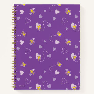 Peanuts   Woodstock Purple Heart Pattern Notebook
