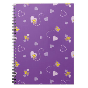 Peanuts   Woodstock Purple Heart Pattern Notebook