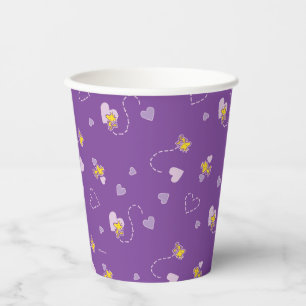 Peanuts   Woodstock Purple Heart Pattern Paper Cups