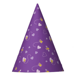Peanuts Woodstock Purple Heart Pattern Party Hat