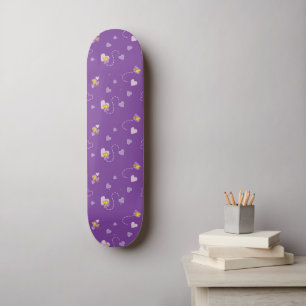 Peanuts   Woodstock Purple Heart Pattern Skateboard