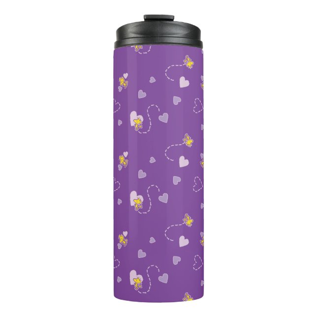Peanuts | Woodstock Purple Heart Pattern Thermal Tumbler (Front)
