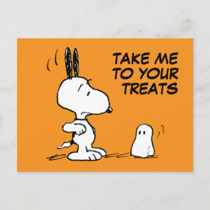 Peanuts Woodstock Scares Snoopy Postcard
