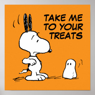 Peanuts   Woodstock Scares Snoopy Poster