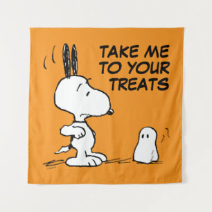 Peanuts   Woodstock Scares Snoopy Tapestry