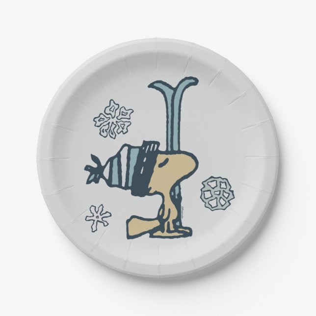 Peanuts | Woodstock Ski Pro Paper Plate (Front)